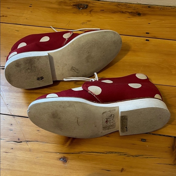 MARK MCNAIRY RARE Canvas Lace Up Chukka Boots Red White Polka Dots Women’s 5 - Picture 6 of 8